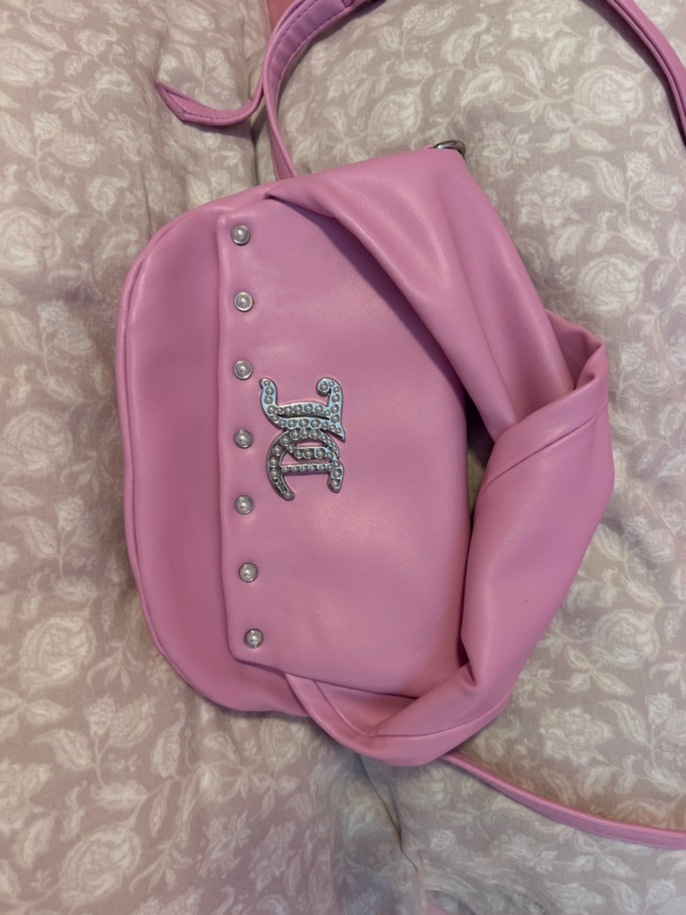 Juicy couture Women's Shoulder Bag with Decorative pearl Accent